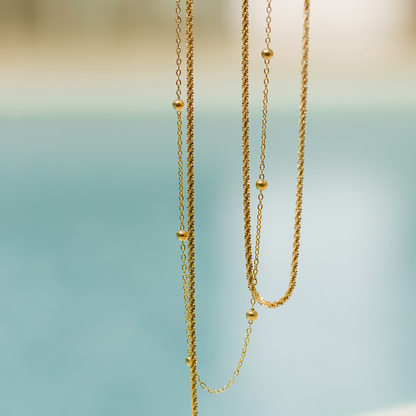 Criss Cross Chain Necklace Gold