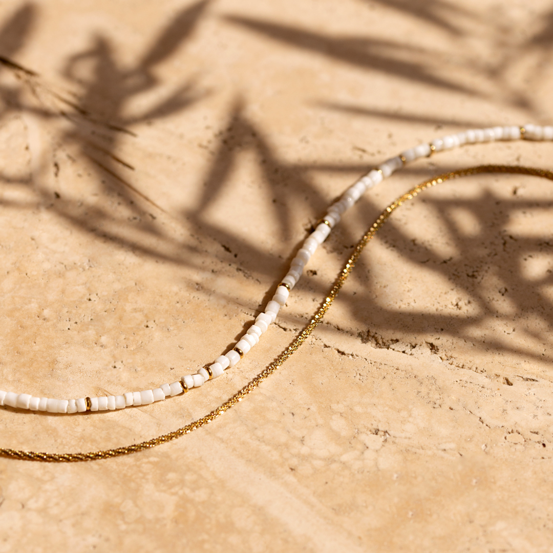 Criss Cross Chain Necklace Roségold