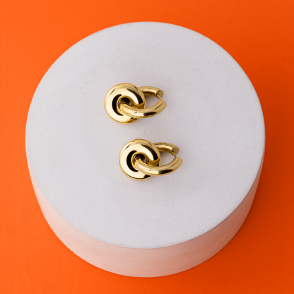 Chunky Sleek Donut Hoop Set Medium Gold