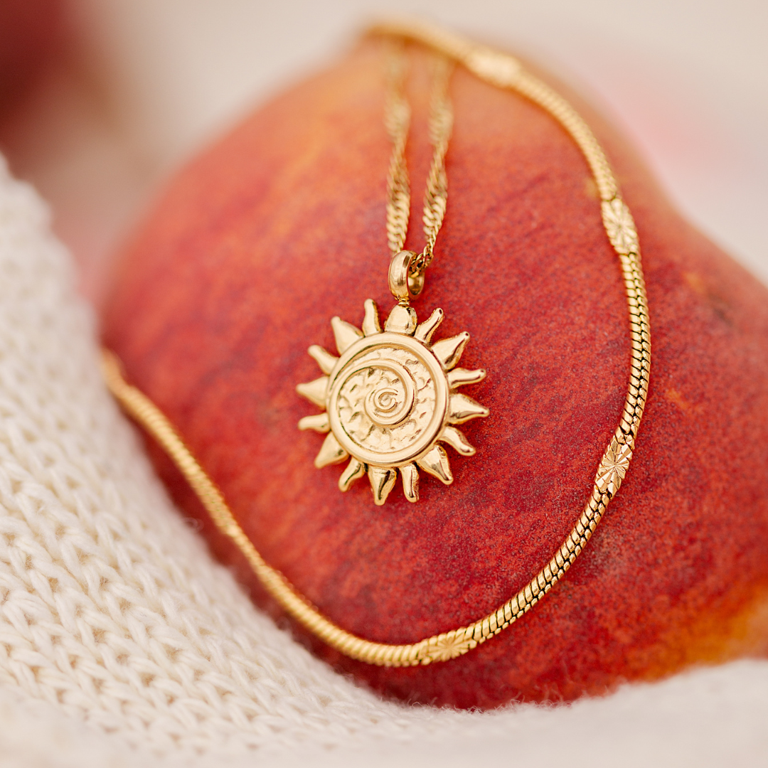 Sun Ray Necklace Roségold