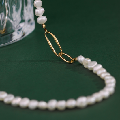 Fluidity Pearl Necklace Silber