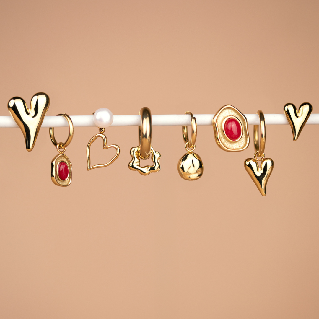 Melting Heart Pearl Studs Roségold