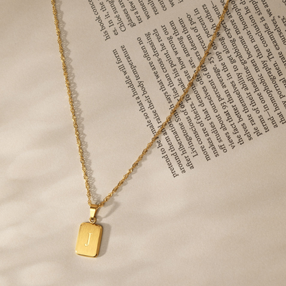 Letter Necklace J Silber