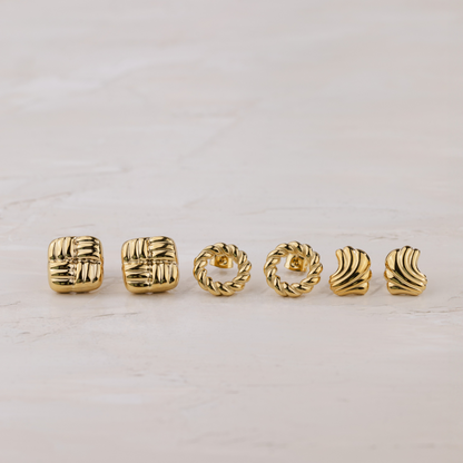 Twisted Donut Studs Roségold