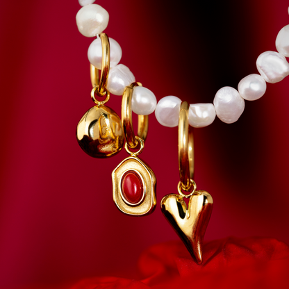 Scarlet Treasure Hoop Set Small Roségold