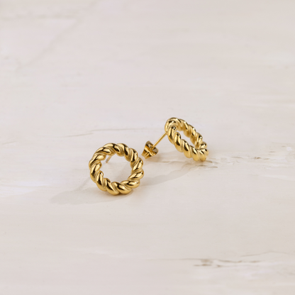 Twisted Donut Studs Roségold