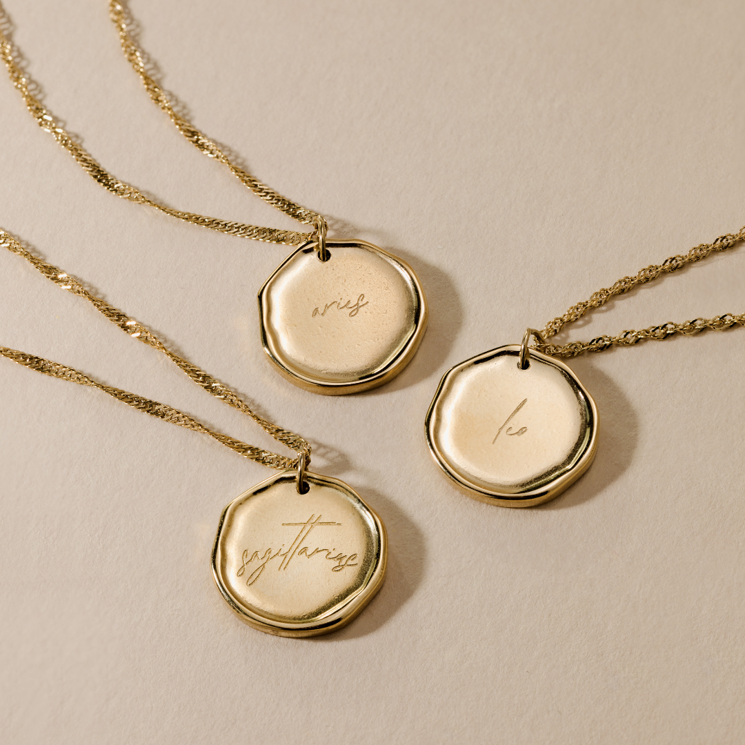 Zodiac Necklace – Aries / Widder Gold