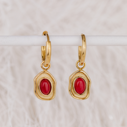 Scarlet Treasure Hoop Set Small Roségold