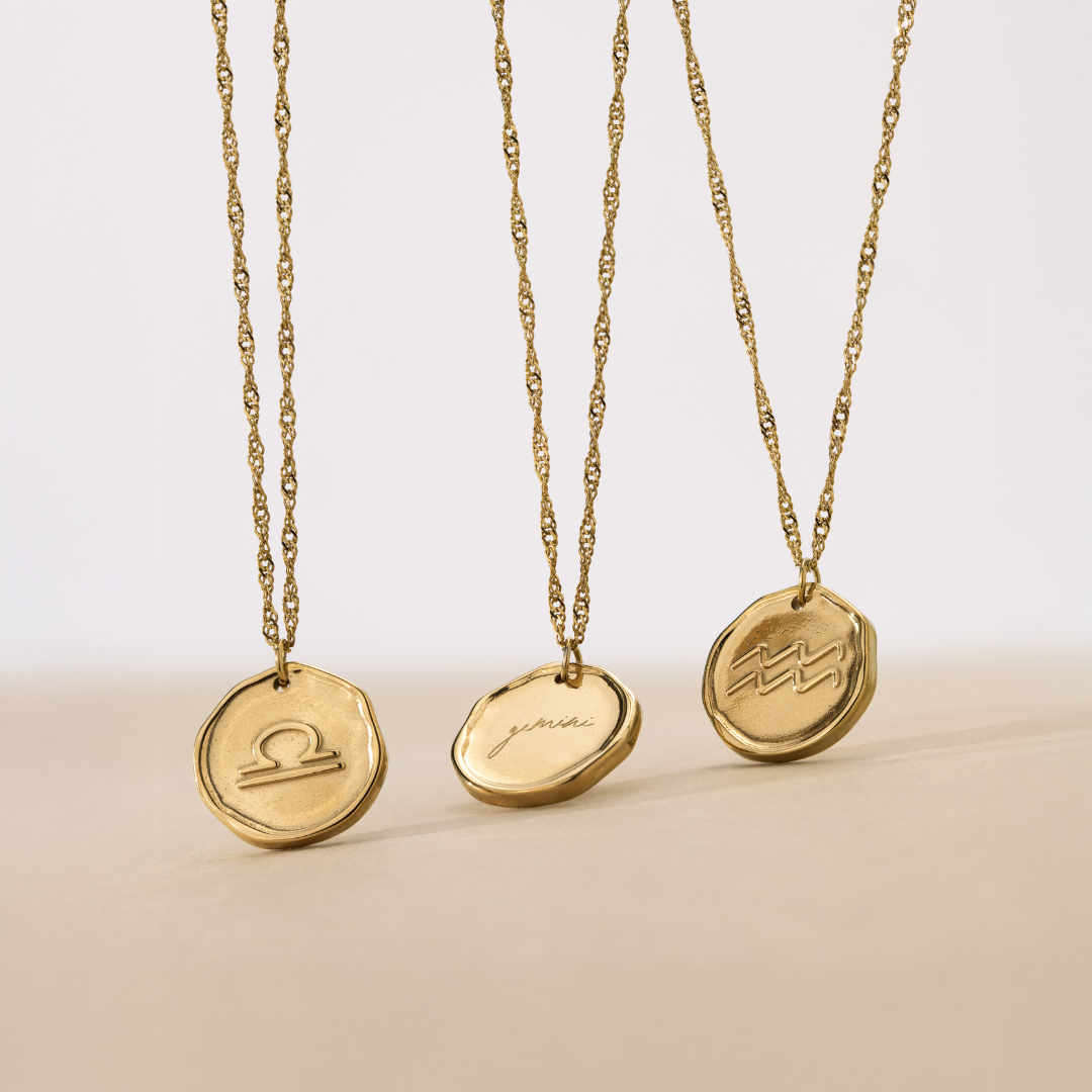 Zodiac Necklace – Gemini / Zwilling Gold