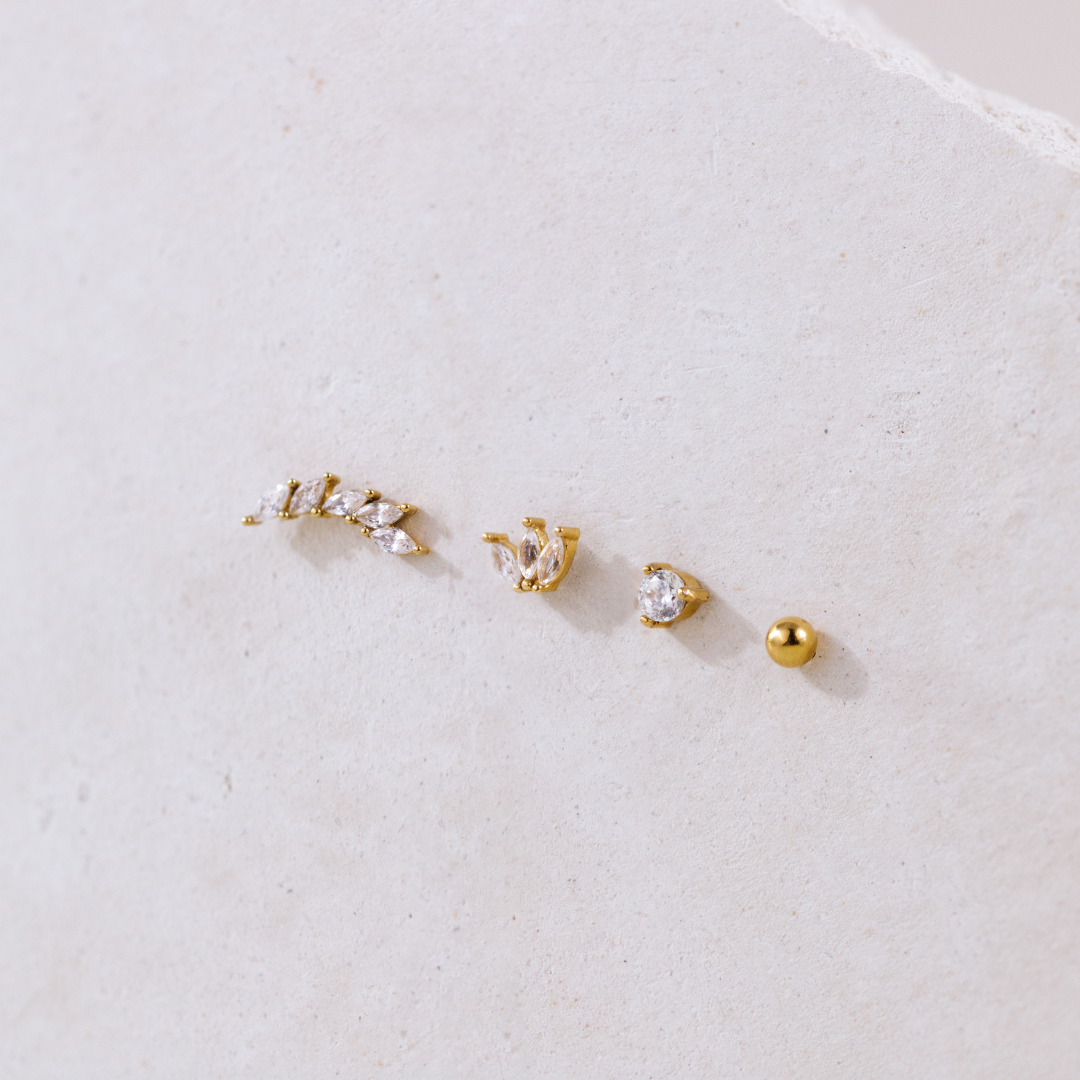 Sparkle Leaf Stud Bundle Gold