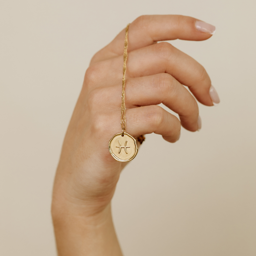 Zodiac Necklace – Pisces / Fische Gold