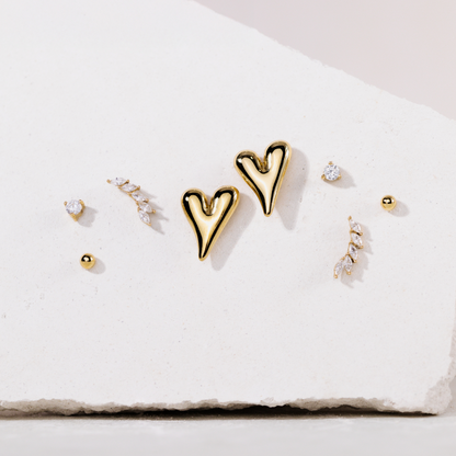 Sparkle Leaf Stud Bundle Roségold