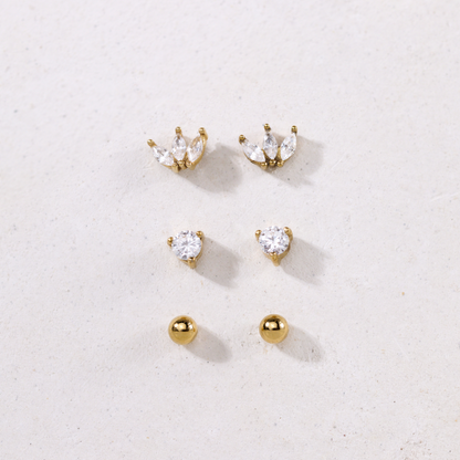 Delicate Bead Studs Gold