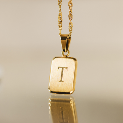 Letter Necklace T Roségold