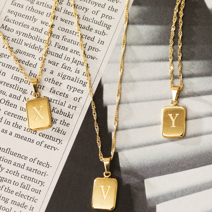 Letter Necklace Y Gold