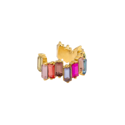 Rainbow Radiance Ear Cuff Gold