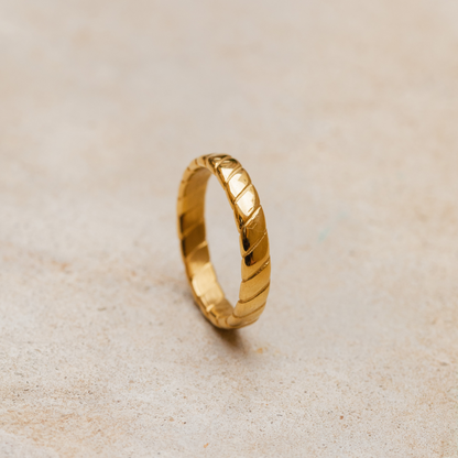 Flat Stripe Ring Gold