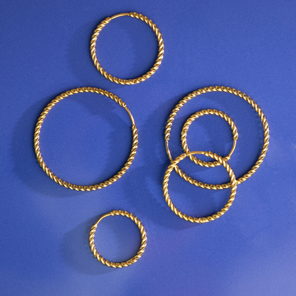 Twisted Hoops Medium Gold