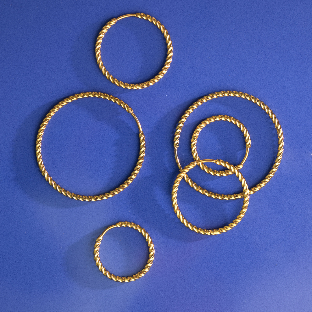 Twisted Hoops Large Gold