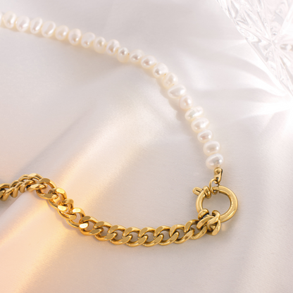 Chain'n'Pearls Necklace Gold