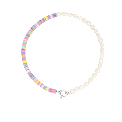 Pastel Pearl Necklace Silber