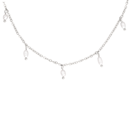 Perla Blanco Choker Silber