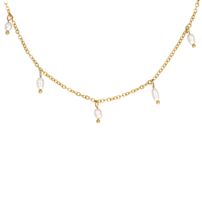 Perla Blanco Choker Gold