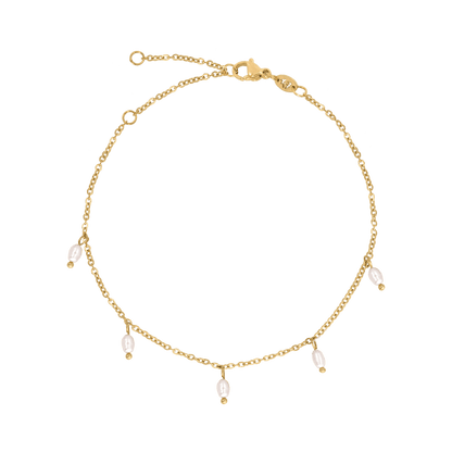 Perla Blanco Anklet Gold