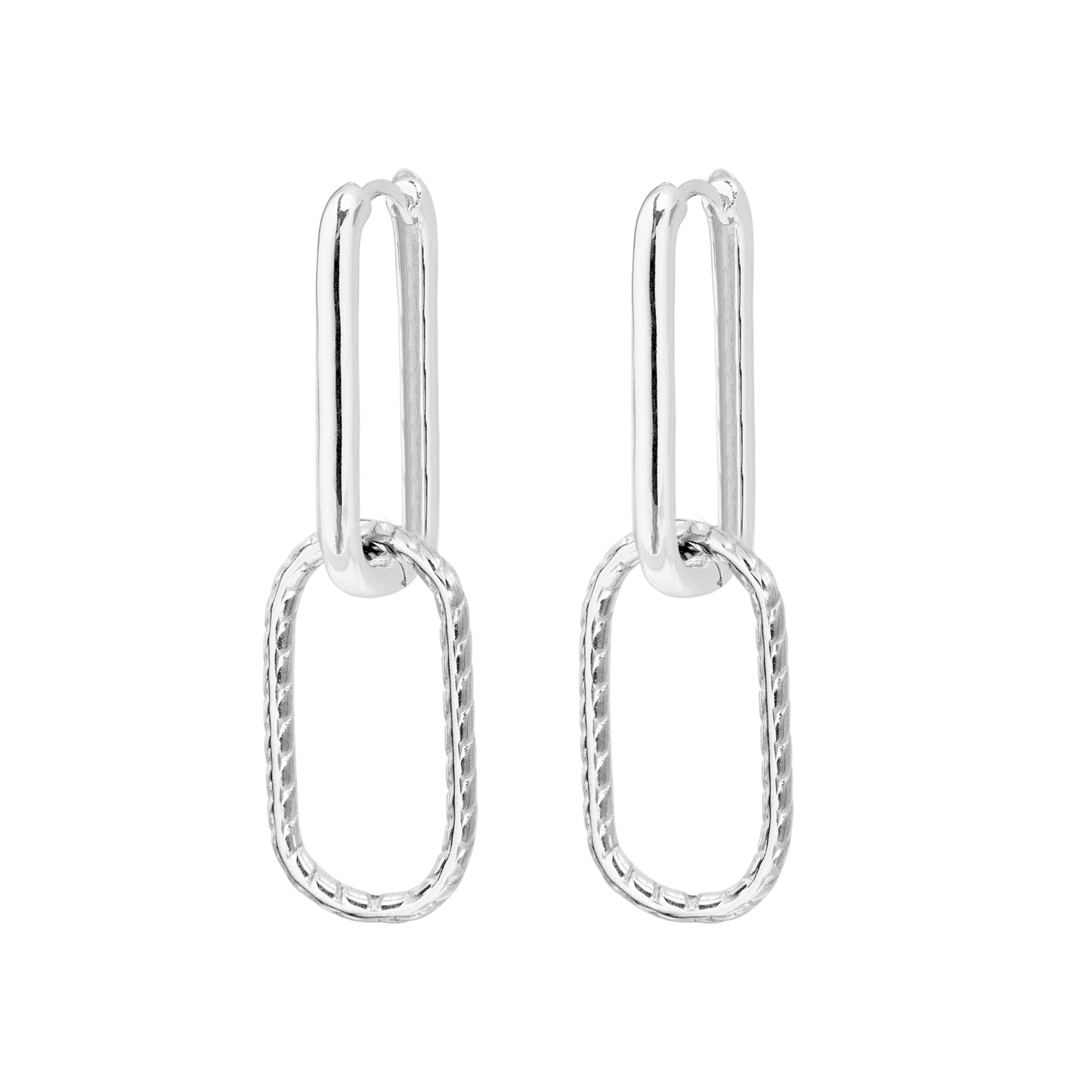 Oval Snake Hoops Silber