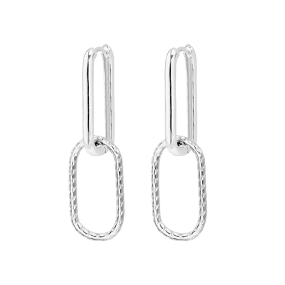 Oval Snake Hoops Silber