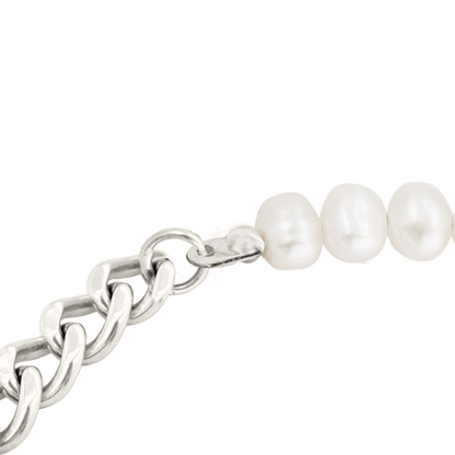 Chain'n'Pearls Necklace Silber