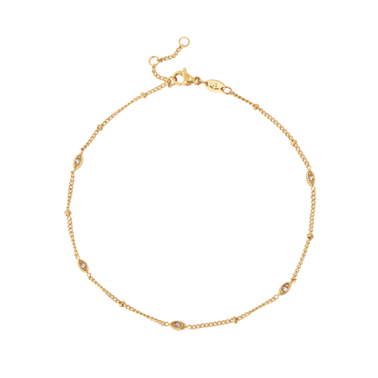 Sparkling Eyes Anklet Gold