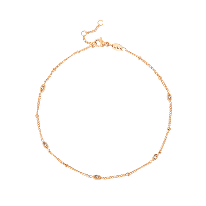 Sparkling Eyes Anklet Roségold