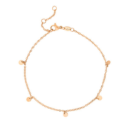 Tiny Coin Anklet Roségold