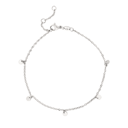 Tiny Coin Anklet Silber