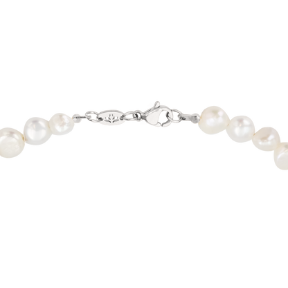 Retro Love Pearl Necklace Silber