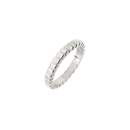 Striped Ring Thin Silber