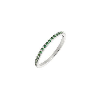 Green Sparkle Ring Silber