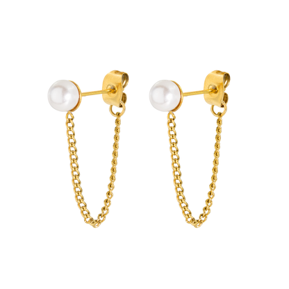 Heat Wave Pearl Earrings Gold