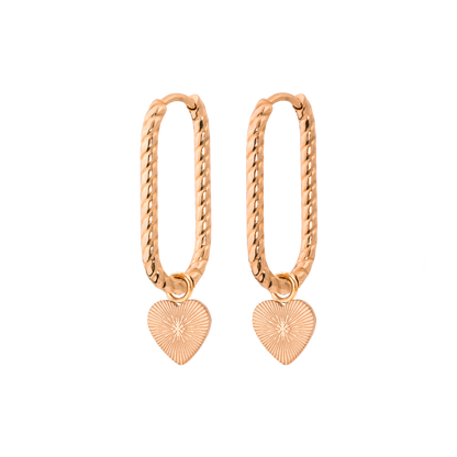 Love Ray Oval Twisted Hoops Roségold