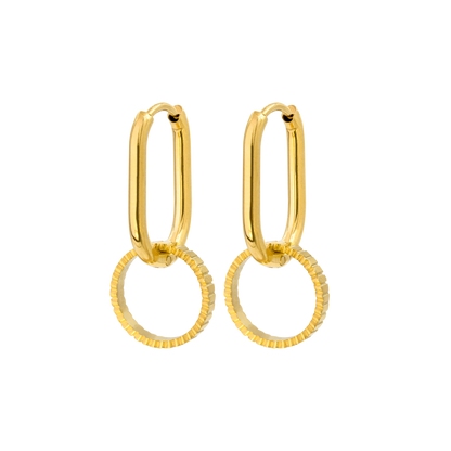 Oval Hoops and Stripes Gold