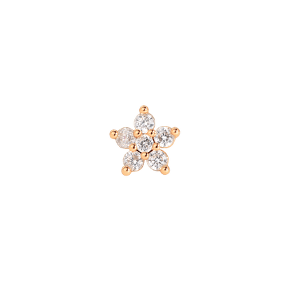 Radiant Flower Piercing Stud Roségold