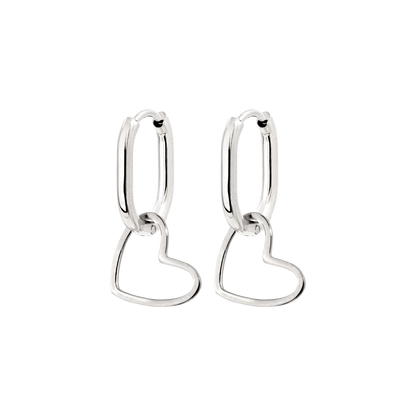 Simple Love Oval Hoops Baby Silber