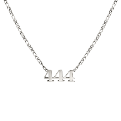 Angel Number 444 Necklace Silber