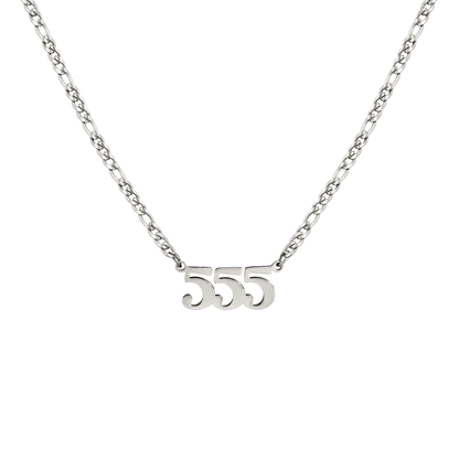 Angel Number 555 Necklace Silber