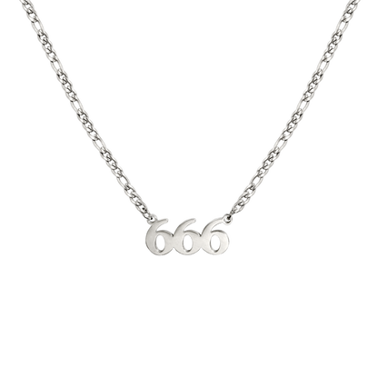 Angel Number 666 Necklace Silber