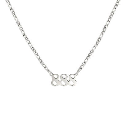 Angel Number 888 Necklace Silber