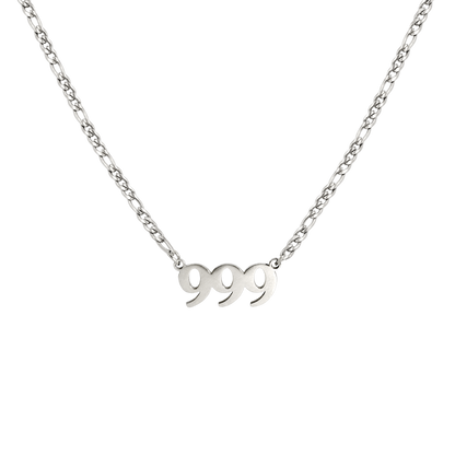 Angel Number 999 Necklace Silber