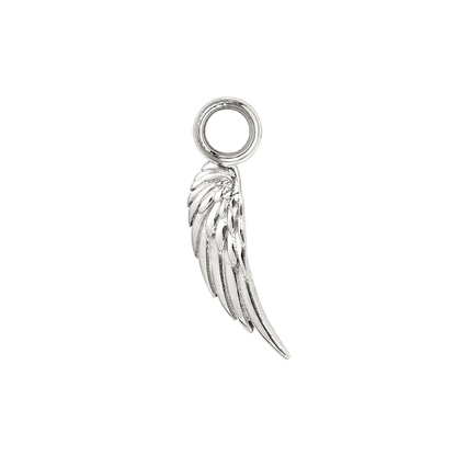 Angel Wing Slim Hoop Set Silber